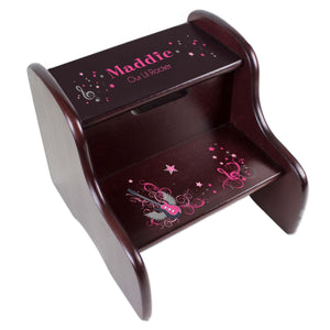 Personalized Lovely Birds Espresso Two Step Stool