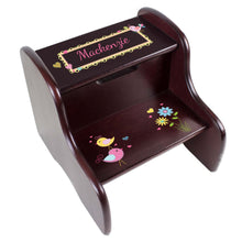 Personalized Lovely Birds Espresso Two Step Stool