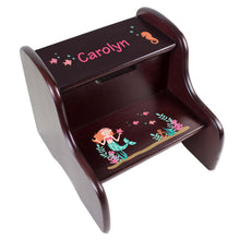 Personalized Espresso 2 Step Stool With Mermaid Princess Design