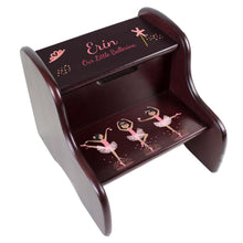 Personalized Cheerleader Brunette Pink Espresso Two Step Stool