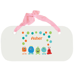 Personalized Girls Wall Plaque with Monster Mash design