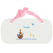 Personalized Girls Wall Plaque with Noahs Ark design