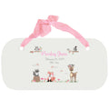 Personalized Girls Wall Plaque with Gray Woodland Critters design