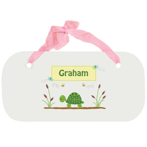 Personalized Girls Wall Plaque with Turtle design