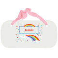 Personalized Girls Wall Plaque with Rainbow design