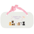 Personalized Girls Wall Plaque with Pink Dog design