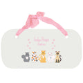 Personalized Girls Wall Plaque with Pink Cats design