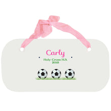 Personalized Girls Wall Plaque with Soccer Balls design