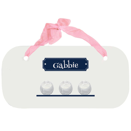 Personalized Girls Wall Plaque with Volley Balls design