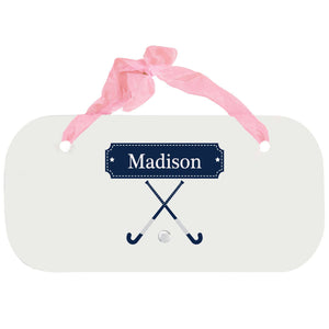 Personalized Girls Wall Plaque with Field Hockey design