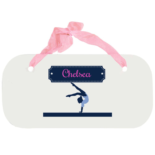 Personalized Girls Wall Plaque with Gymnastics design