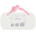 Personalized Girls Wall Plaque with Lavender Elephant design