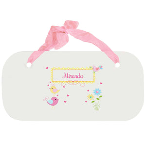 Personalized Girls Wall Plaque with Lovely Birds design