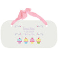 Personalized Girls Wall Plaque with Cupcake design