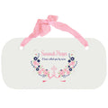 Personalized Girls Wall Plaque with Hc Navy Pink Floral Garland design