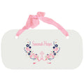 Personalized Girls Wall Plaque with Hc Navy Pink Floral Garland design