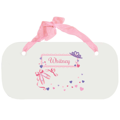 Personalized Girls Wall Plaque with Ballet Princess design