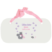 Personalized Girls Wall Plaque with Kitty Cat design