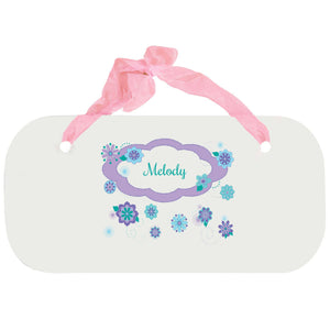 Personalized Girls Wall Plaque with Florascope design