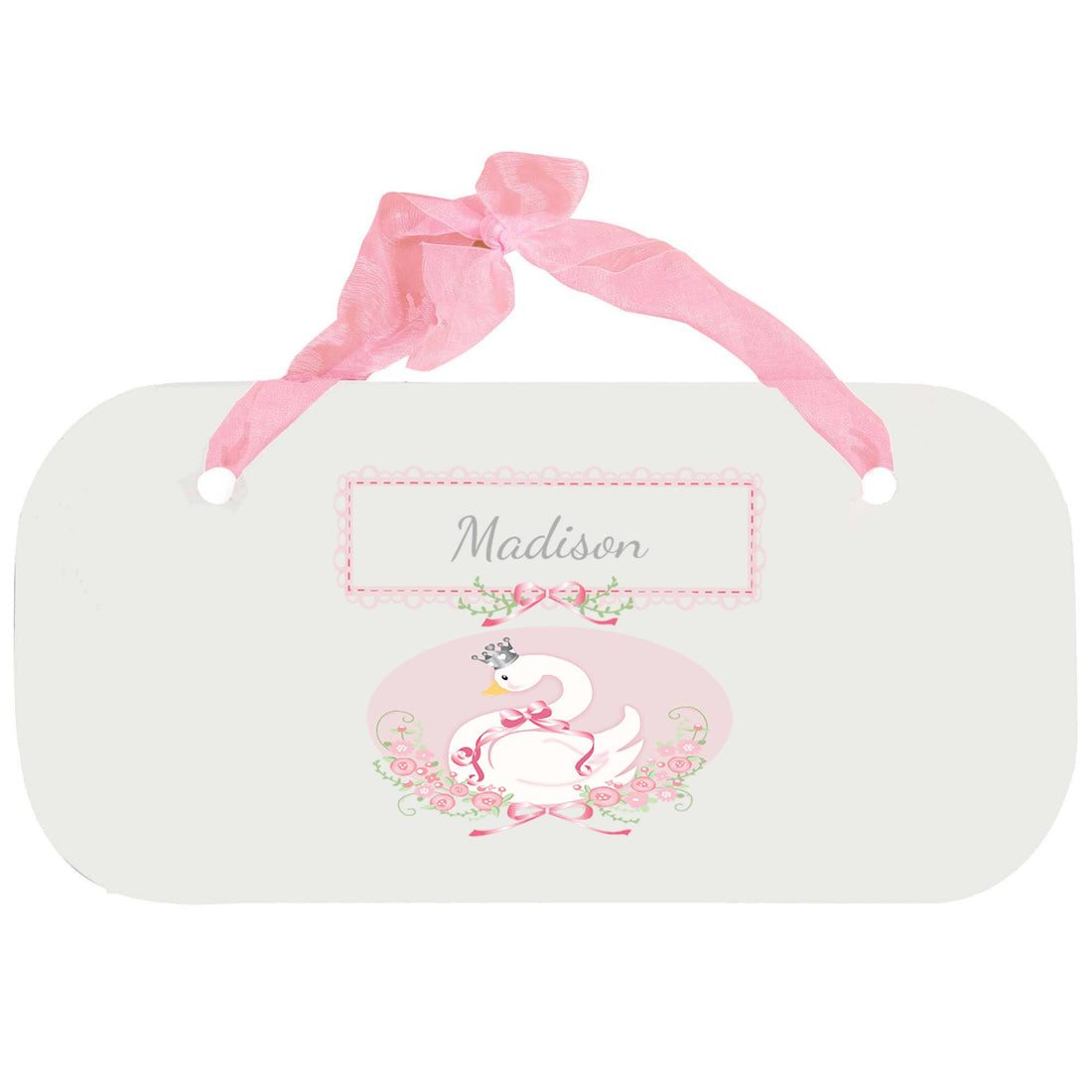 Personalized Girls Wall Plaque with Swan design
