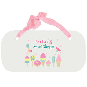 Personalized Girls Wall Plaque with Sweet Treats design