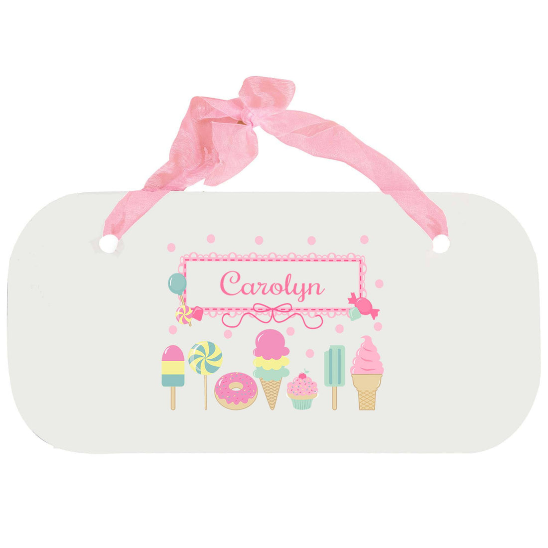Personalized Girls Wall Plaque with Sweet Treats design