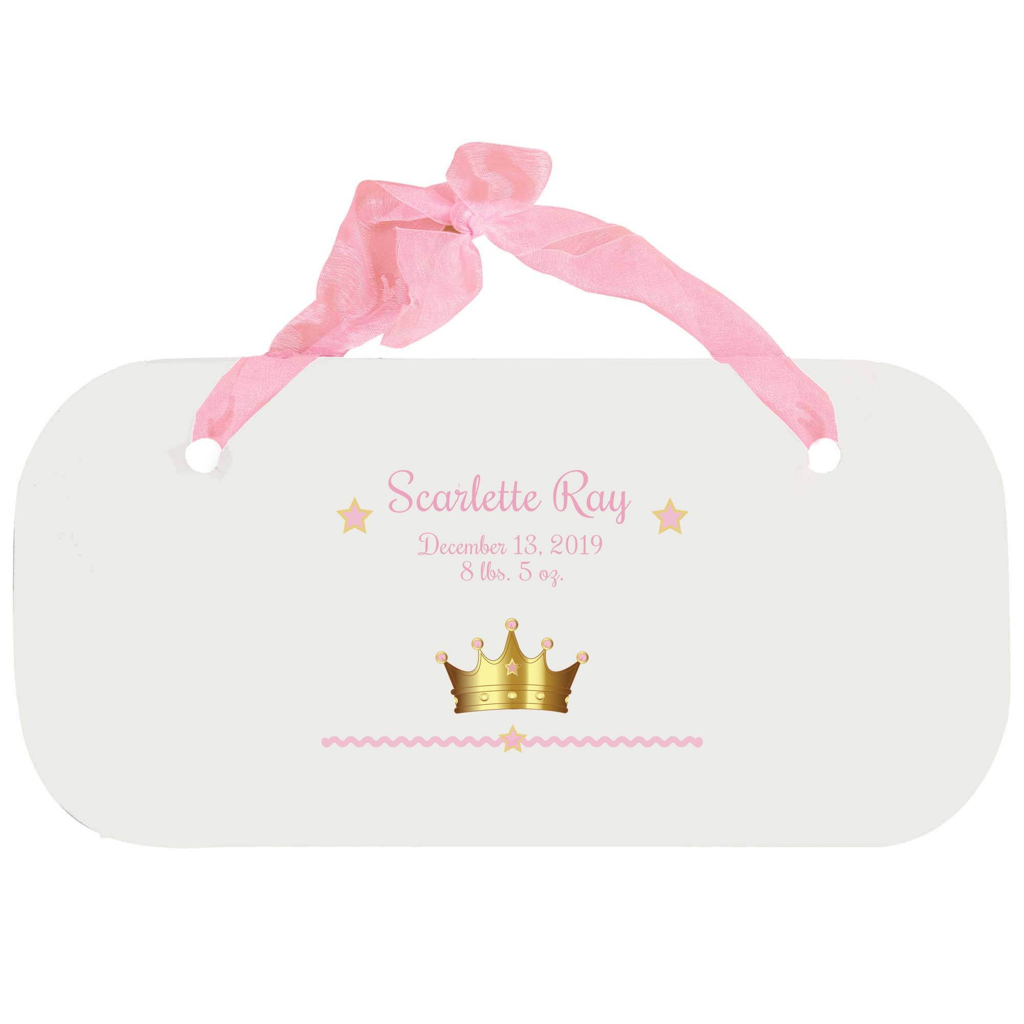 Pink Princess Crown Girls Pink Wall Plaque | My Bambino