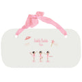 Personalized Girls Wall Plaque with Ballerina Black Hair design