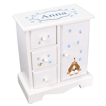 Personalized Jewelry Armoire with Blue Puppy design