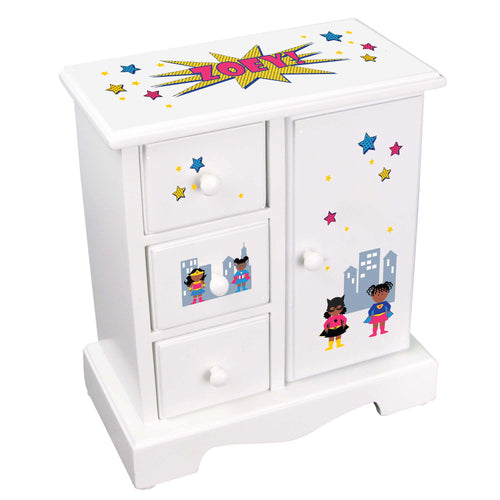 Personalized Jewelry Armoire African American Super Girls design