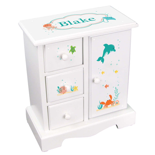 Personalized Jewelry Armoire sea life