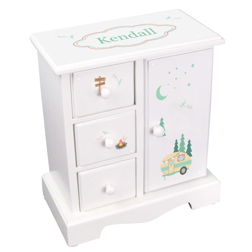Personalized Jewelry Armoire with Camp Smores design