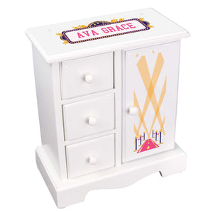 Personalized Jewelry Armoire with A Star Is Born Pink design