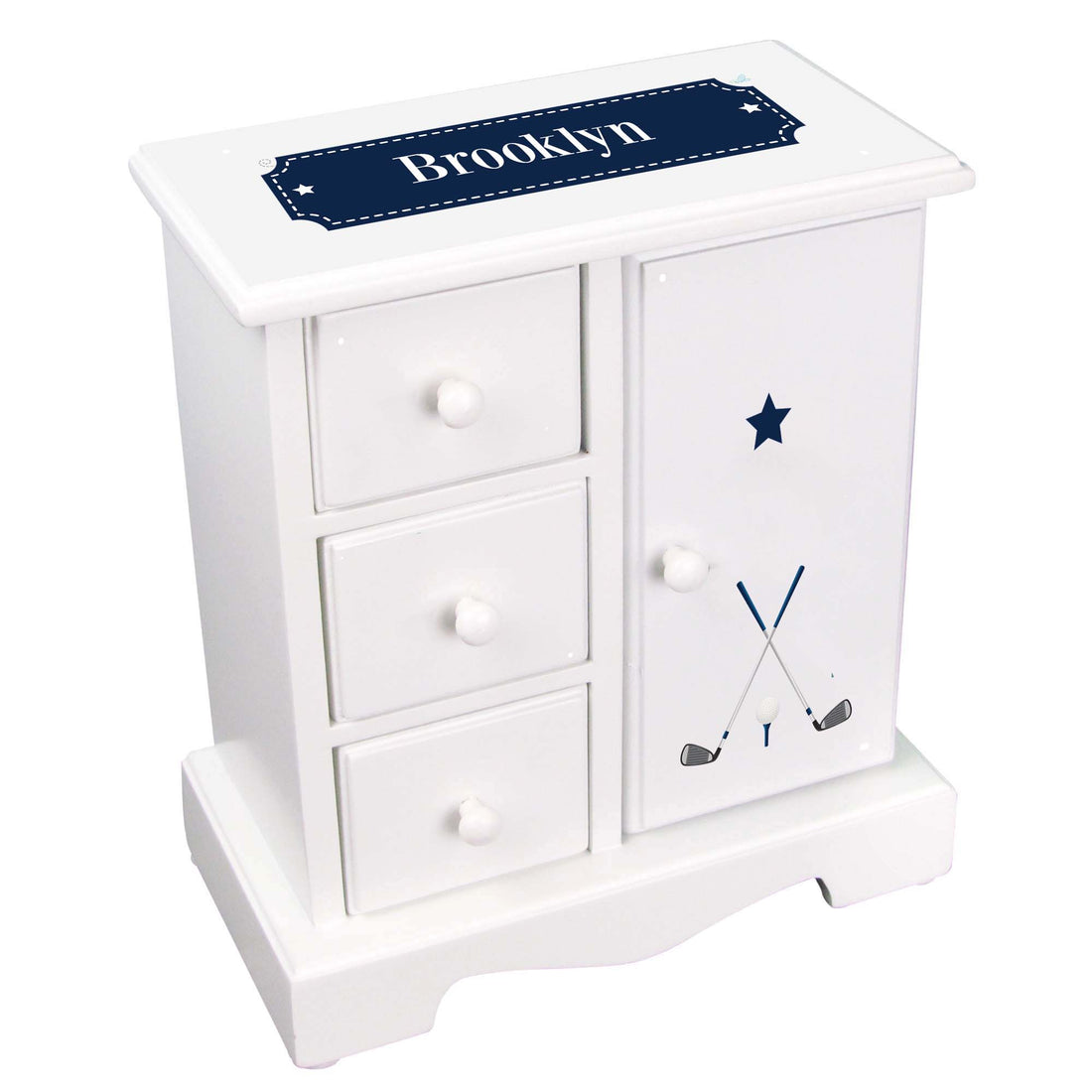 Personalized Jewelry Armoire with Golf design