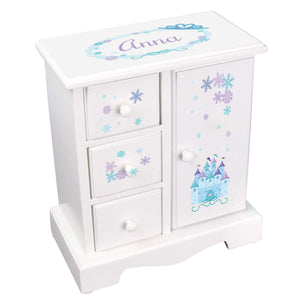 Personalized Jewelry Armoire with Ice Princess design