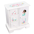 Personalized Jewelry Armoire with African American Mermaid Princess design