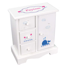 Personalized Jewelry Armoire with Pink Whale design