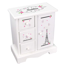 Personalized Jewelry Armoire with French Paris design