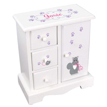 Personalized Jewelry Armoire with Kitty Cat design