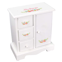 Personalized Jewelry Armoire with Spring Floral design