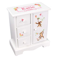 Personalized Jewelry Armoire with Monkey Girl design