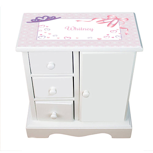 Personalized Jewelry Armoire with Ballet Princess design