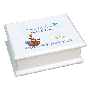 Personalized Lift Top Jewelry Box with Noahs Ark design
