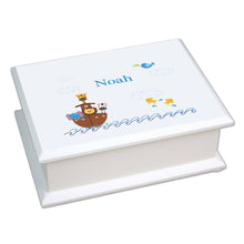 Personalized Lift Top Jewelry Box with Noahs Ark design
