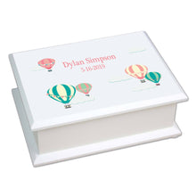 Personalized Lift Top Jewelry Box with Hot Air Balloon design
