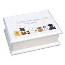 Personalized Lift Top Jewelry Box with Pink Dog design