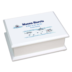 Personalized Lift Top Jewelry Box with Shark Tank design