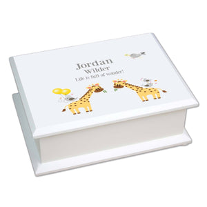 Personalized Lift Top Jewelry Box with Giraffe design