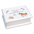 Personalized Lift Top Jewelry Box with Ponies Prancing design