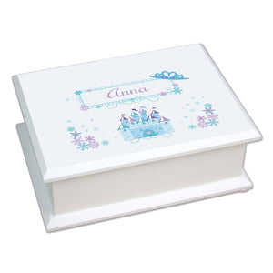 Personalized Lift Top Jewelry Box with Ice Princess design